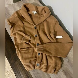 Goodthreads Men's Tan 100% Cotton Cardigan Sweater